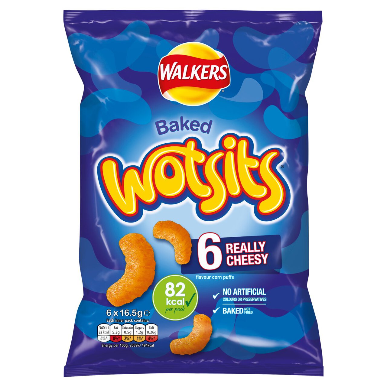 Walkers Wotsits Really Cheesy Multipack Snacks 6 per pack