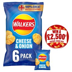 Walkers Cheese & Onion Multipack Crisps 6 per pack