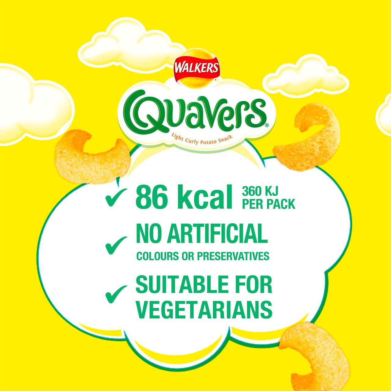 Walkers Quavers Cheese Multipack Snacks 6 per pack