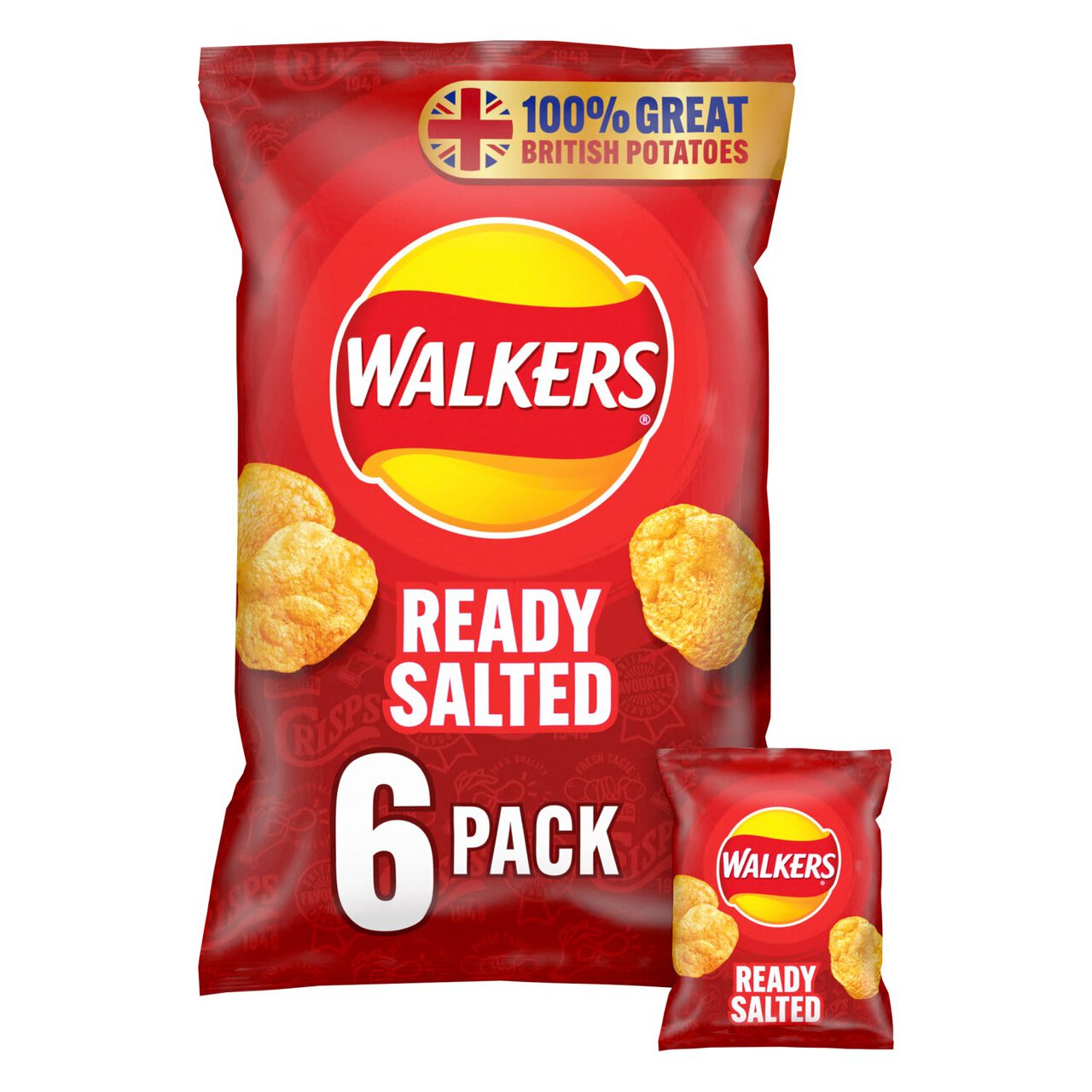 Walkers Ready Salted Crisps 6 per pack