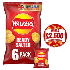 Walkers Ready Salted Multipack Crisps 6 per pack