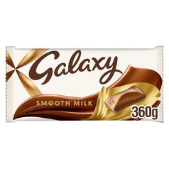 Galaxy Smooth Milk Chocolate Gift Large Sharing Block Bar Vegetarian 360g 360g