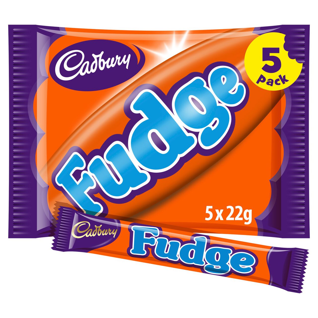 Cadbury Fudge Chocolate Bar Multipack 5 x 22g