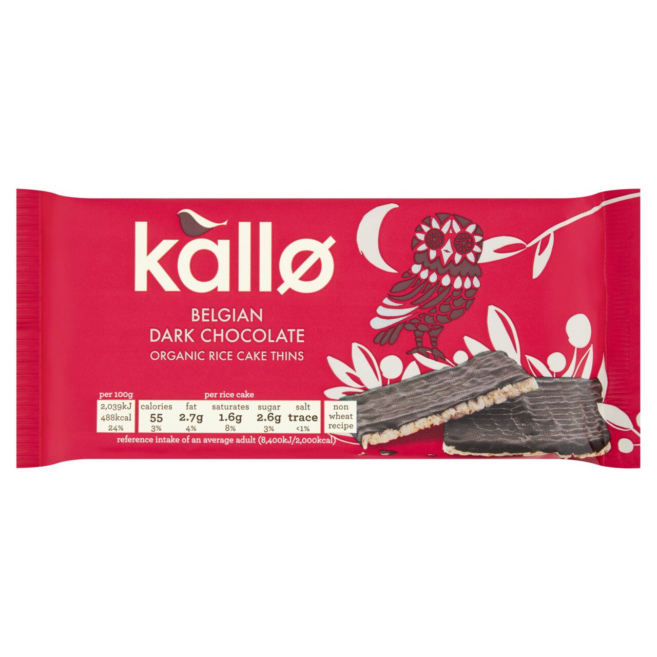 Kallo Organic Dark Chocolate Rice Cake Thins 90g