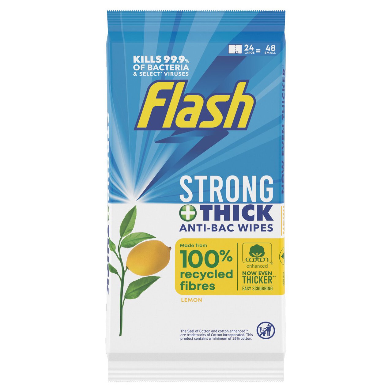 Flash Antibacterial Cleaning Wipes 48 per pack