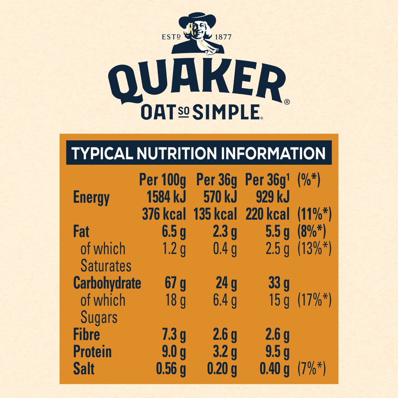 Quaker Oat So Simple Golden Syrup Porridge Sachets Cereal 10 per pack