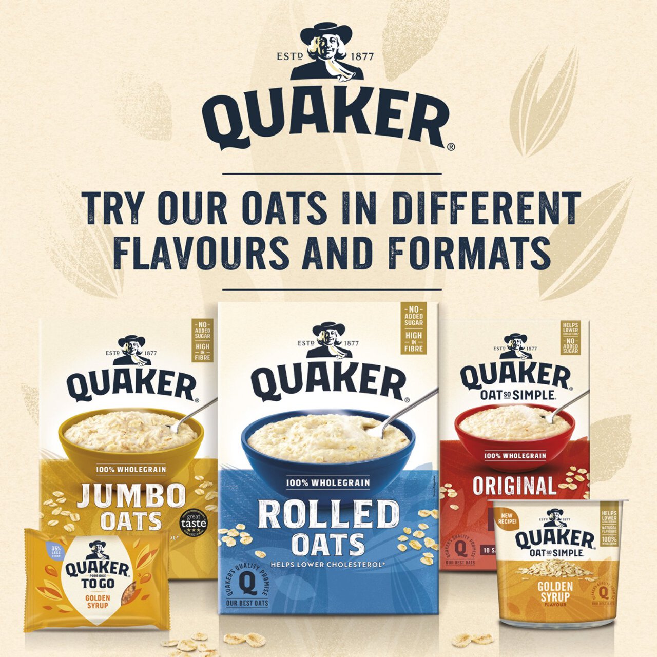 Quaker Oat So Simple Golden Syrup Porridge Sachets Cereal 10 per pack