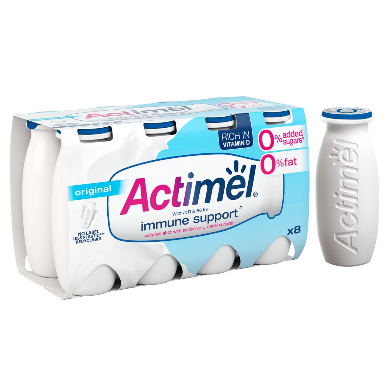 Actimel Original Added Drink Free Fat 100g Yoghurt 0% Sugar 8 | Zoom x
