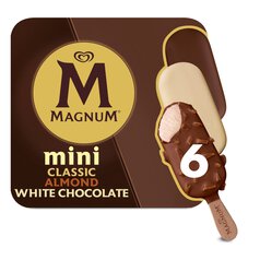 Magnum Mini Classic, Almond & White Chocolate Ice Cream Lollies 6 x 55ml