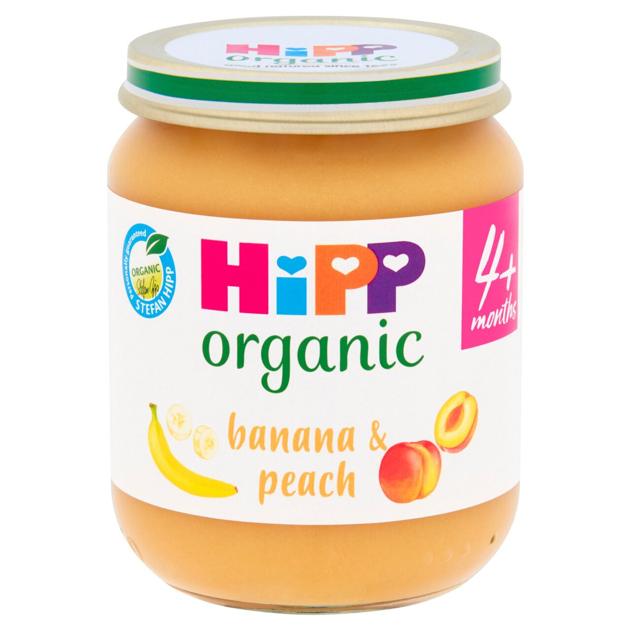 HiPP Organic Banana and Peach Jar, 4 mths+ 125g