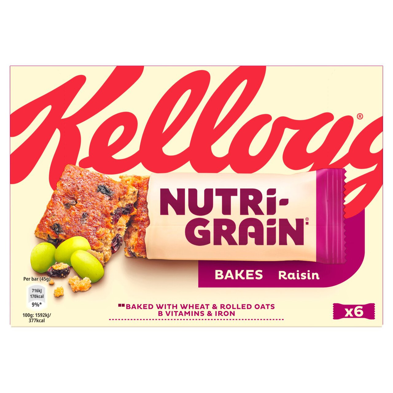 Kellogg's Nutri-Grain Elevenses Bars Raisin Bakes 6 per pack