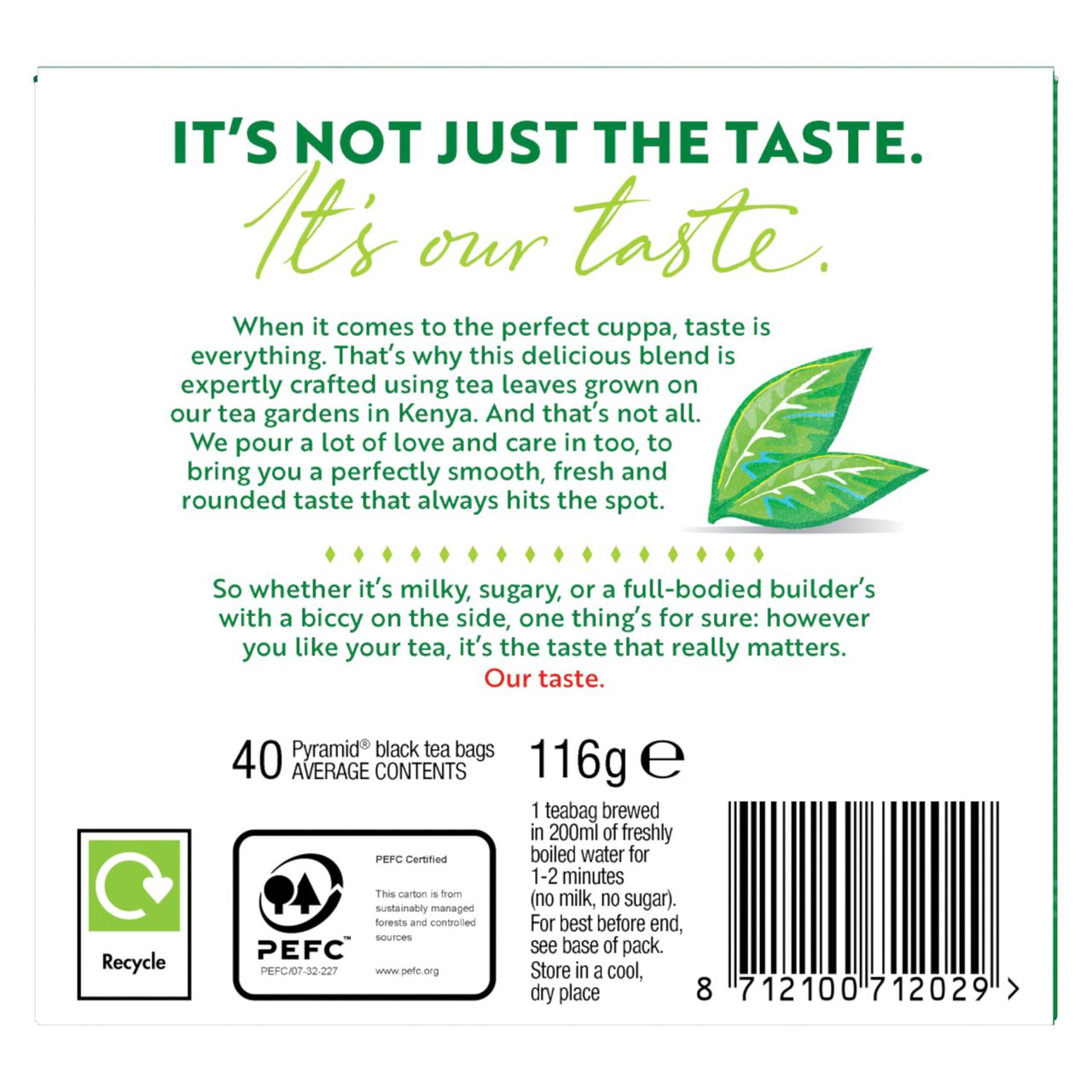 PG Tips Pyramid Biodegradable Teabags 40 per pack