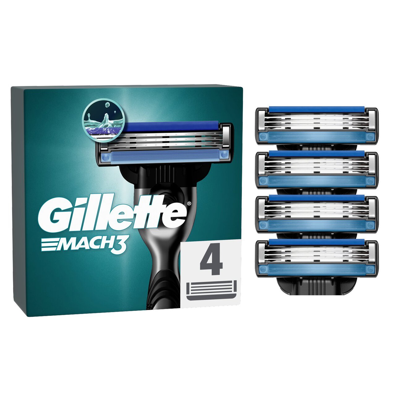 Gillette Mach 3 Razor Blades 4 per pack