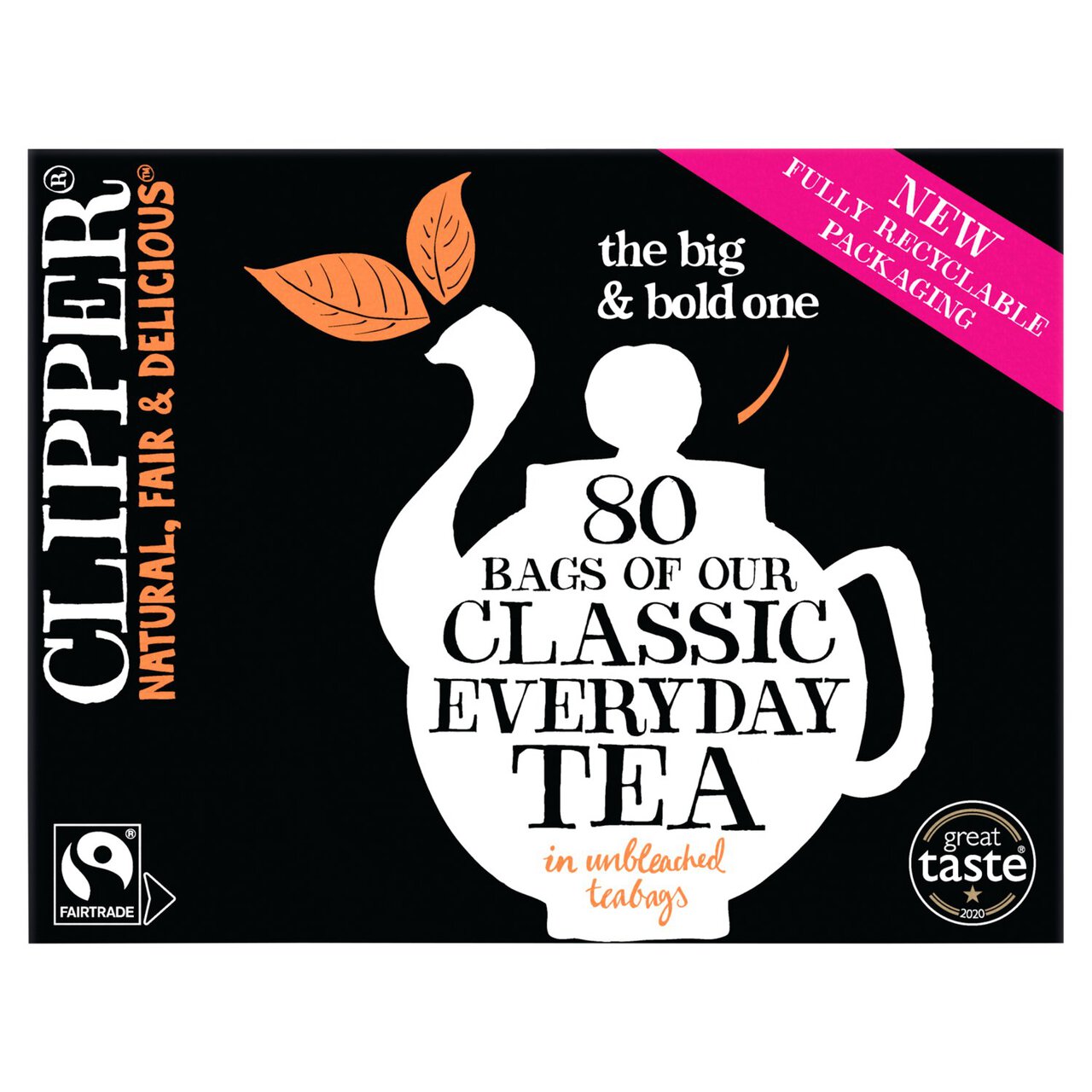 Clipper Fairtrade Everyday Tea Bags 80 per pack