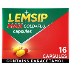 Lemsip Max Cold & Flu Capsules Paracetamol 16 per pack