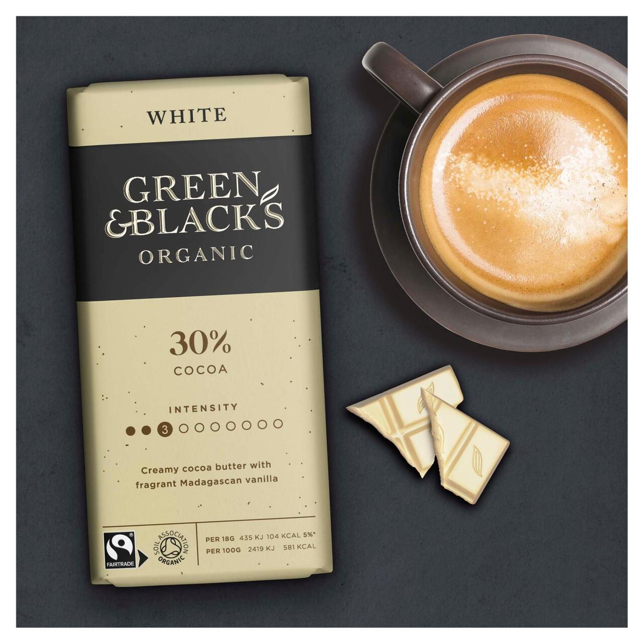 Green & Black's Organic White Chocolate Bar 90g