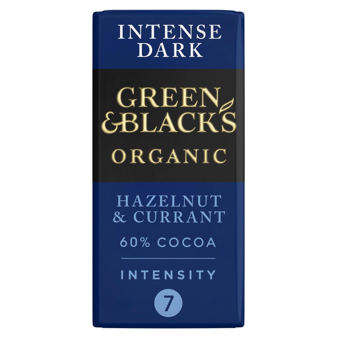 Green & Black's Organic Hazelnut & Currant Dark Chocolate Bar 90g