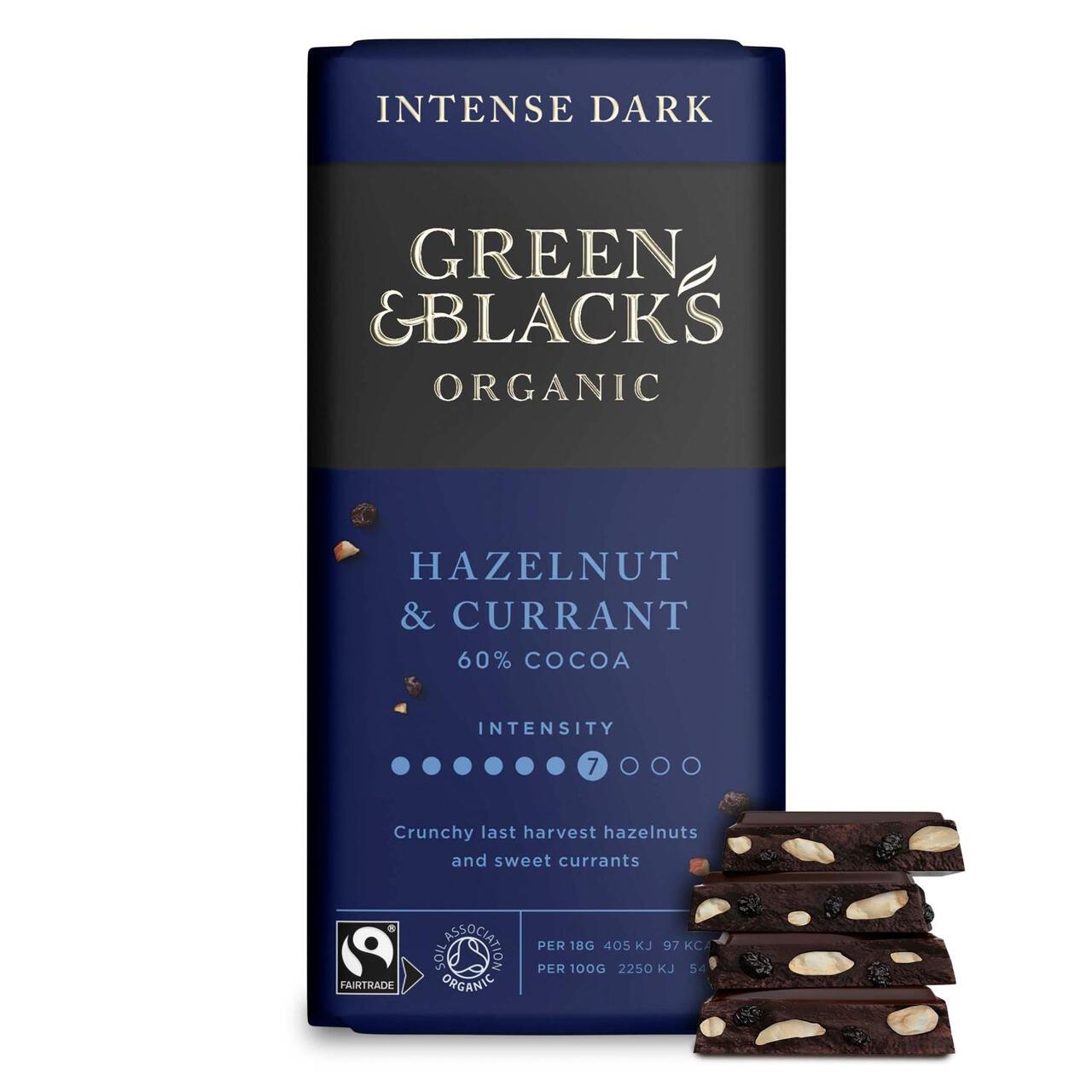 Green & Black's Organic Hazelnut & Currant Dark Chocolate Bar 90g