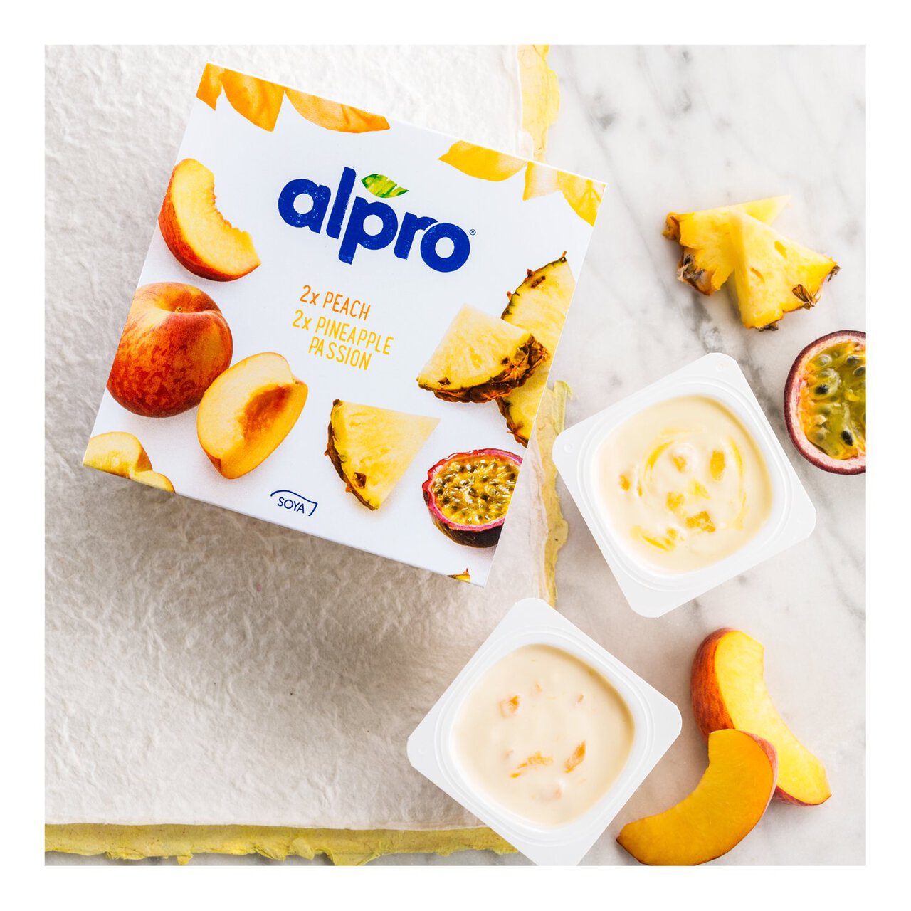 Alpro Peach & Pineapple-Passion fruit Yoghurt Alternative 4 x 125g