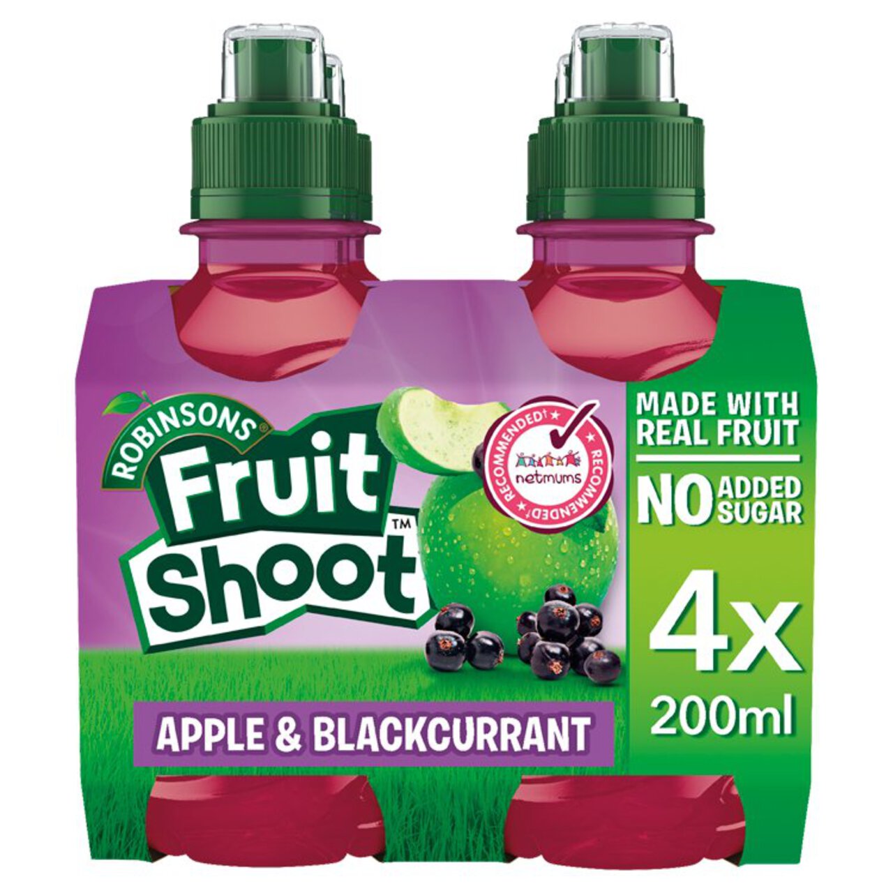 Fruit Shoot Apple & Blackcurrant No Added Sugar 4 x 200ml