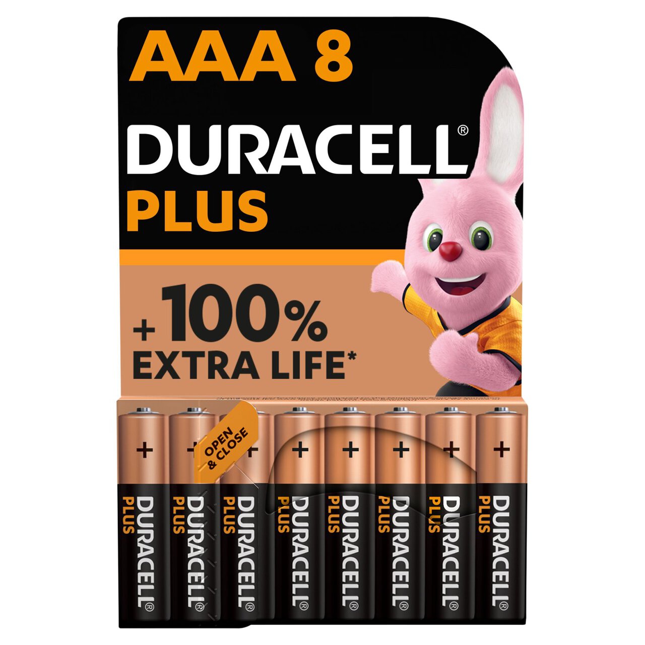 Duracell Plus 100% AAA Alkaline Batteries 8 per pack