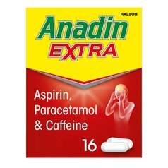 Anadin Extra Aspirin & Paracetamol Fast Acting Pain Killer Caplets 16 16 per pack