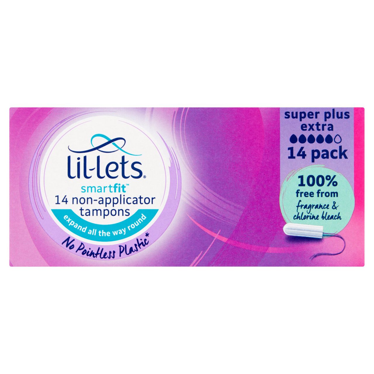Lil-Lets Super Plus Extra Non-Applicator Tampons 14 per pack