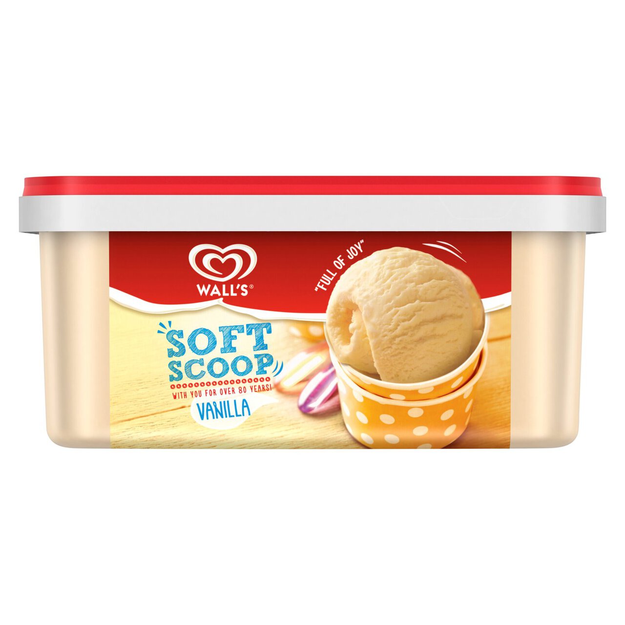 Wall's Soft Scoop Vanilla Ice Cream Tub Dessert 1.8l