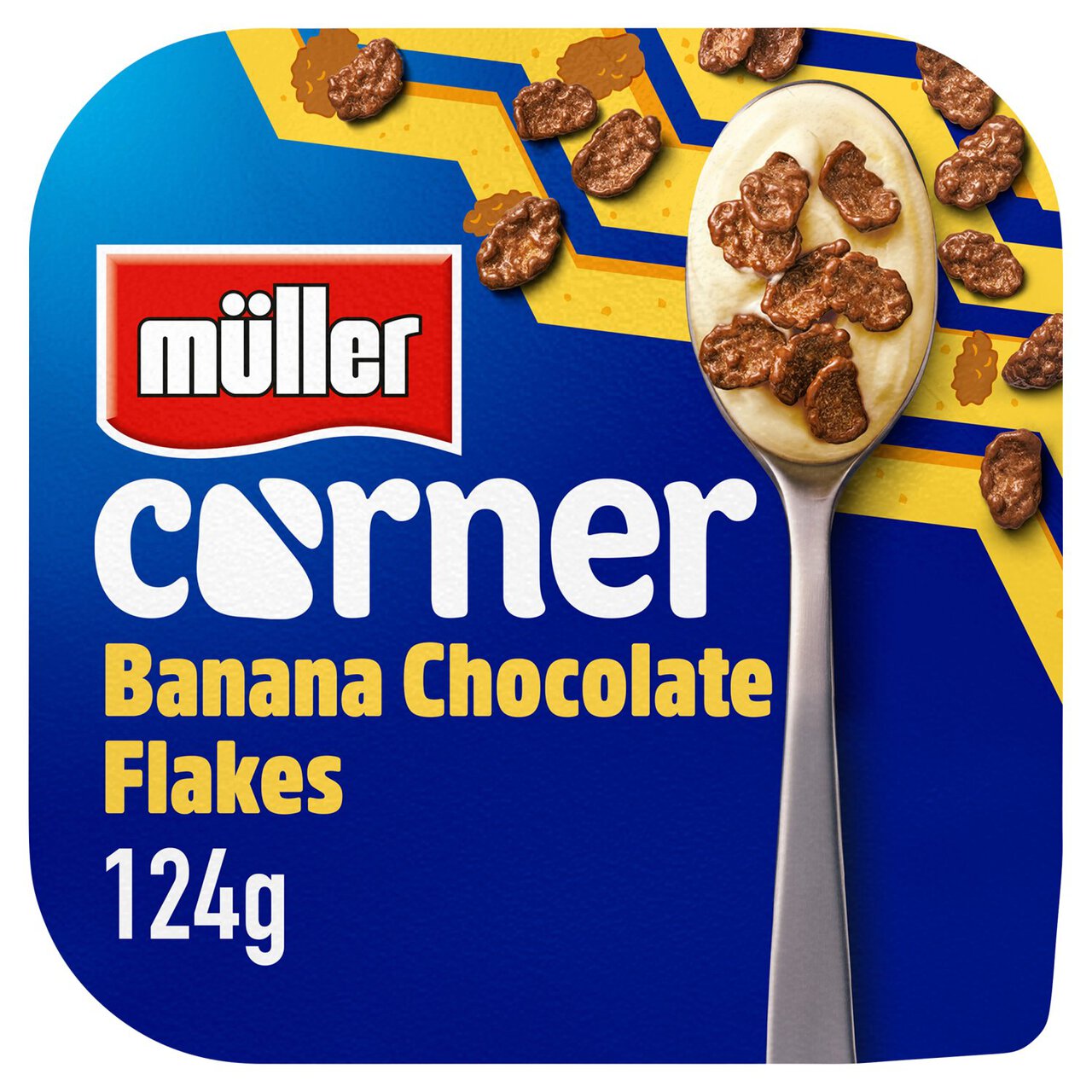 Muller Corner Banana Yogurt with Chocolate Flakes 124g