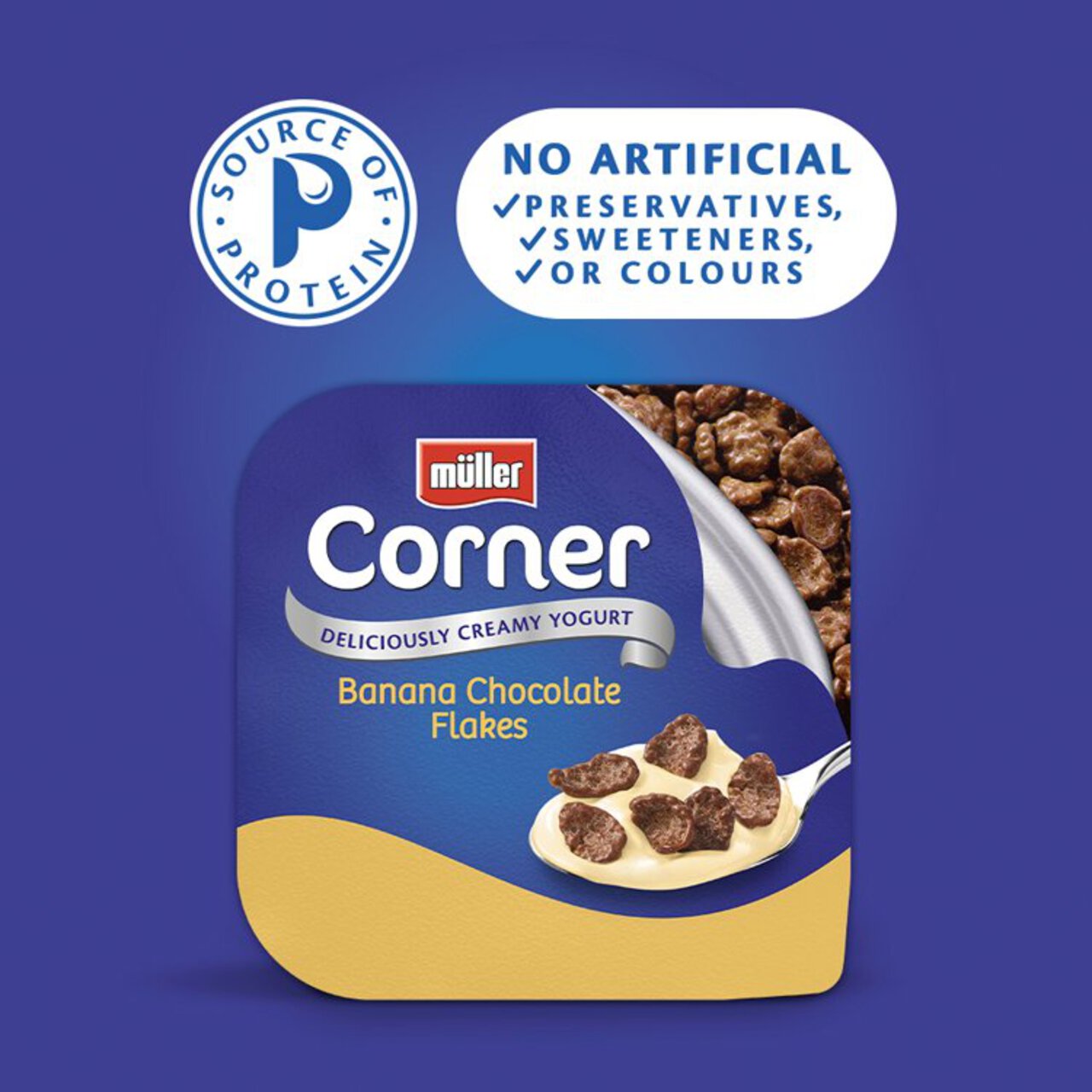 Muller Corner Crunch Banana Chocolate Flakes 124g