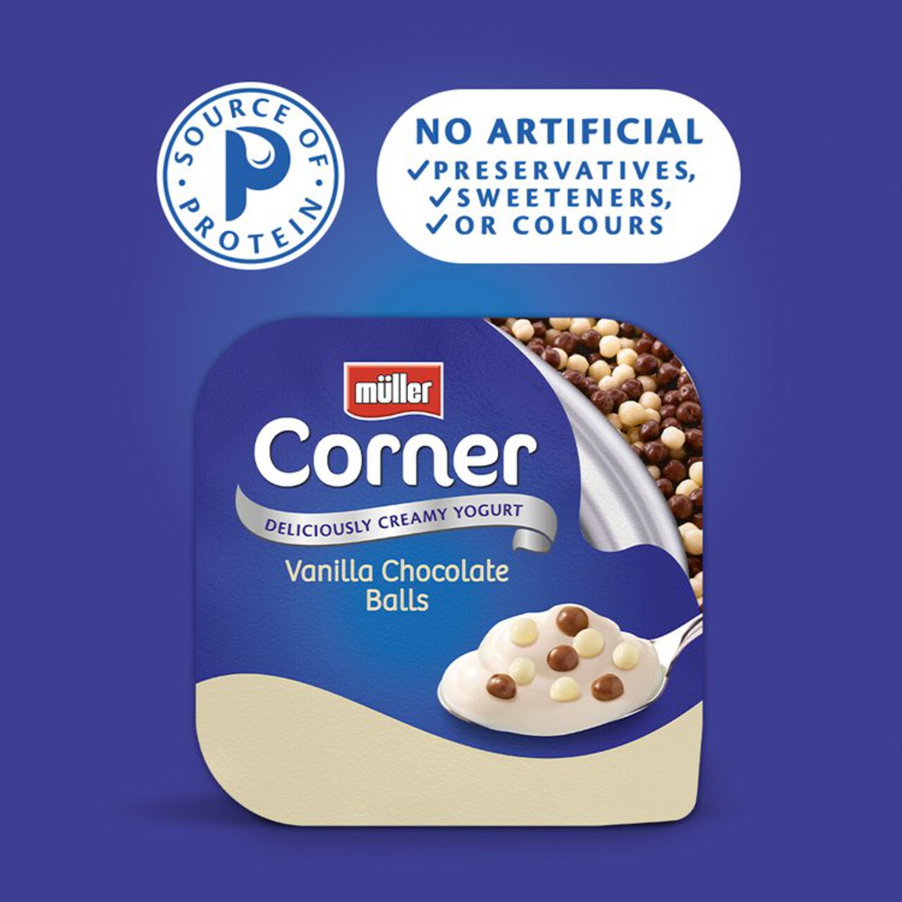 Muller Corner Vanilla Yogurt with Chocolate Balls 124g