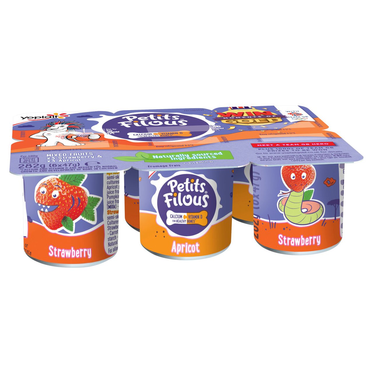 Petits Filous Apricot & Strawberry Fromage Frais 6 x 47g