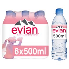 Evian Still Mineral Water 6 x 500ml