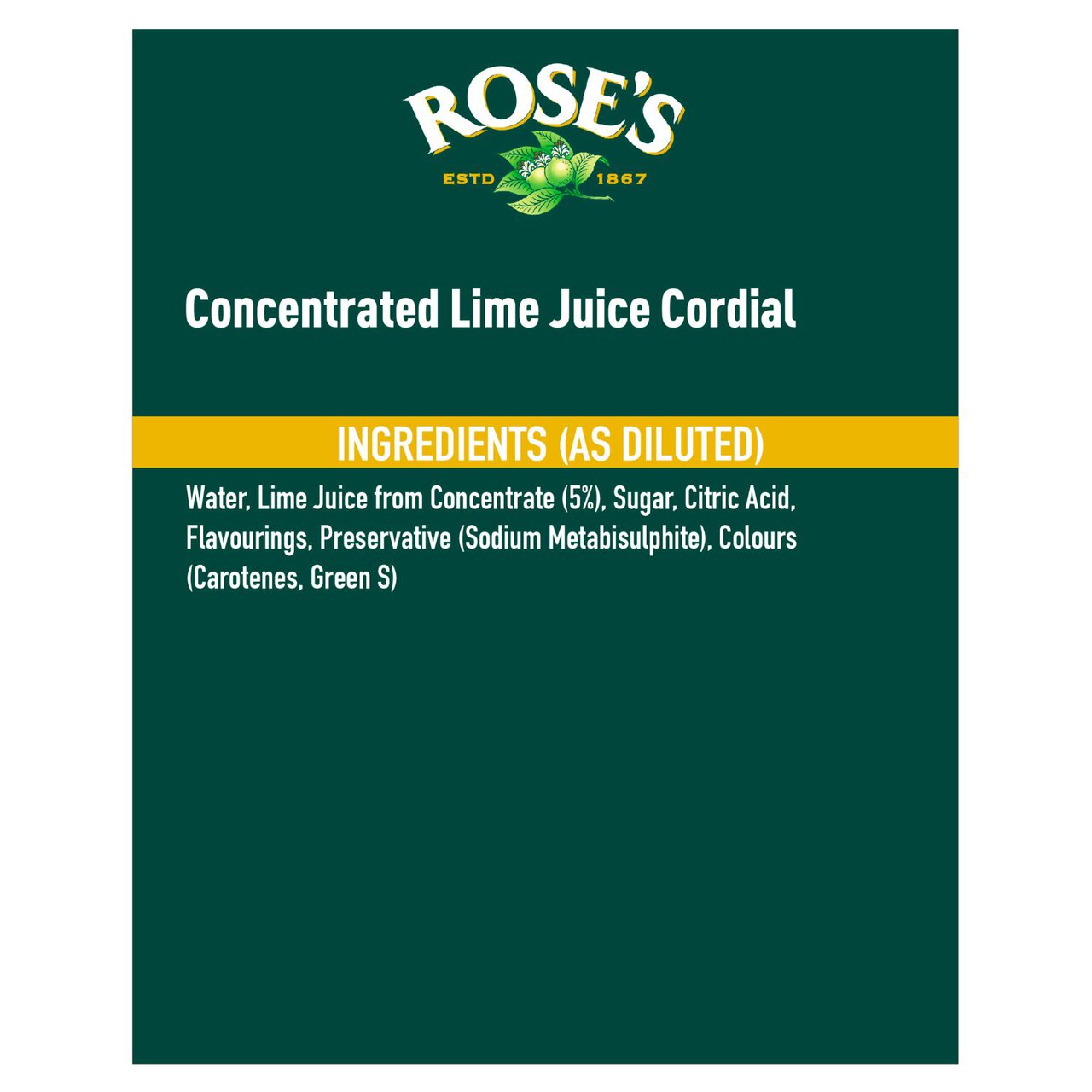 Rose's Lime Juice Cordial 1l
