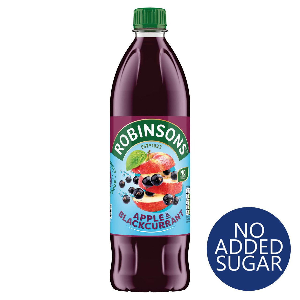 Robinsons Single Strength Apple & Blackcurrant No Added Sugar Squash 1l