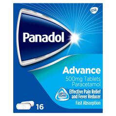 Panadol Advanced 500mg Paracetamol Pain Relief Tablets 16 per pack