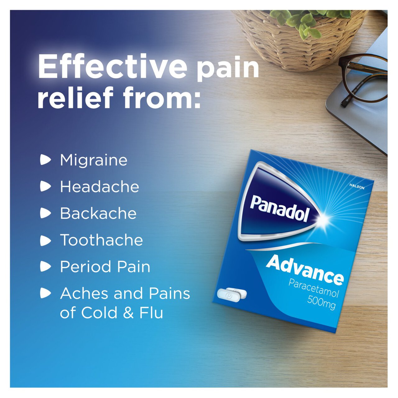 Panadol Advance Paracetamol Pain Killers 500mg 16 Tablets 16 per pack
