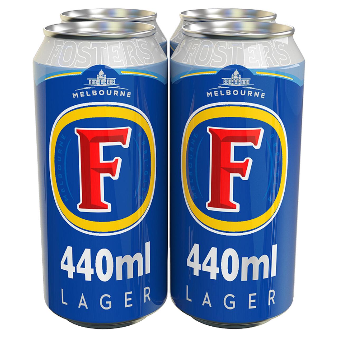 Foster's Lager Beer Cans 4 x 440ml