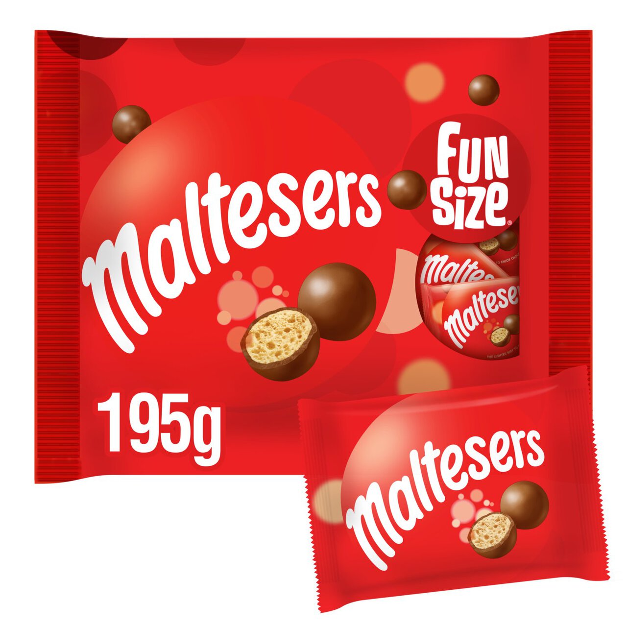 Maltesers Milk Chocolate & Honeycomb Funsize Snack Bags Fairtrade 195g 214.5g