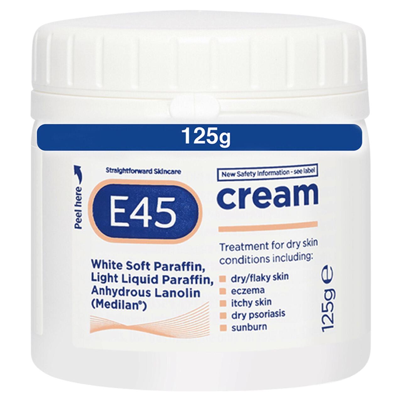 E45 Moisturiser Cream, body, face and hands cream for very dry skin 125g