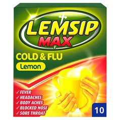 Lemsip Max Cold & Flu Lemon Sachets 10 per pack