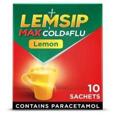 Lemsip Max Cold & Flu Lemon Sachets Paracetamol 10 per pack