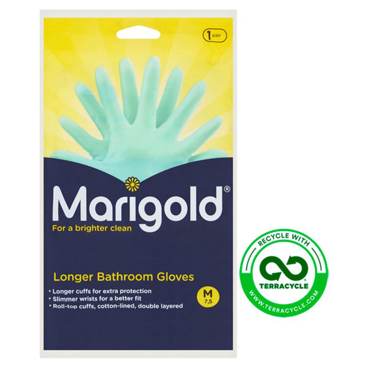 Marigold Medium Bathroom Gloves 1pair