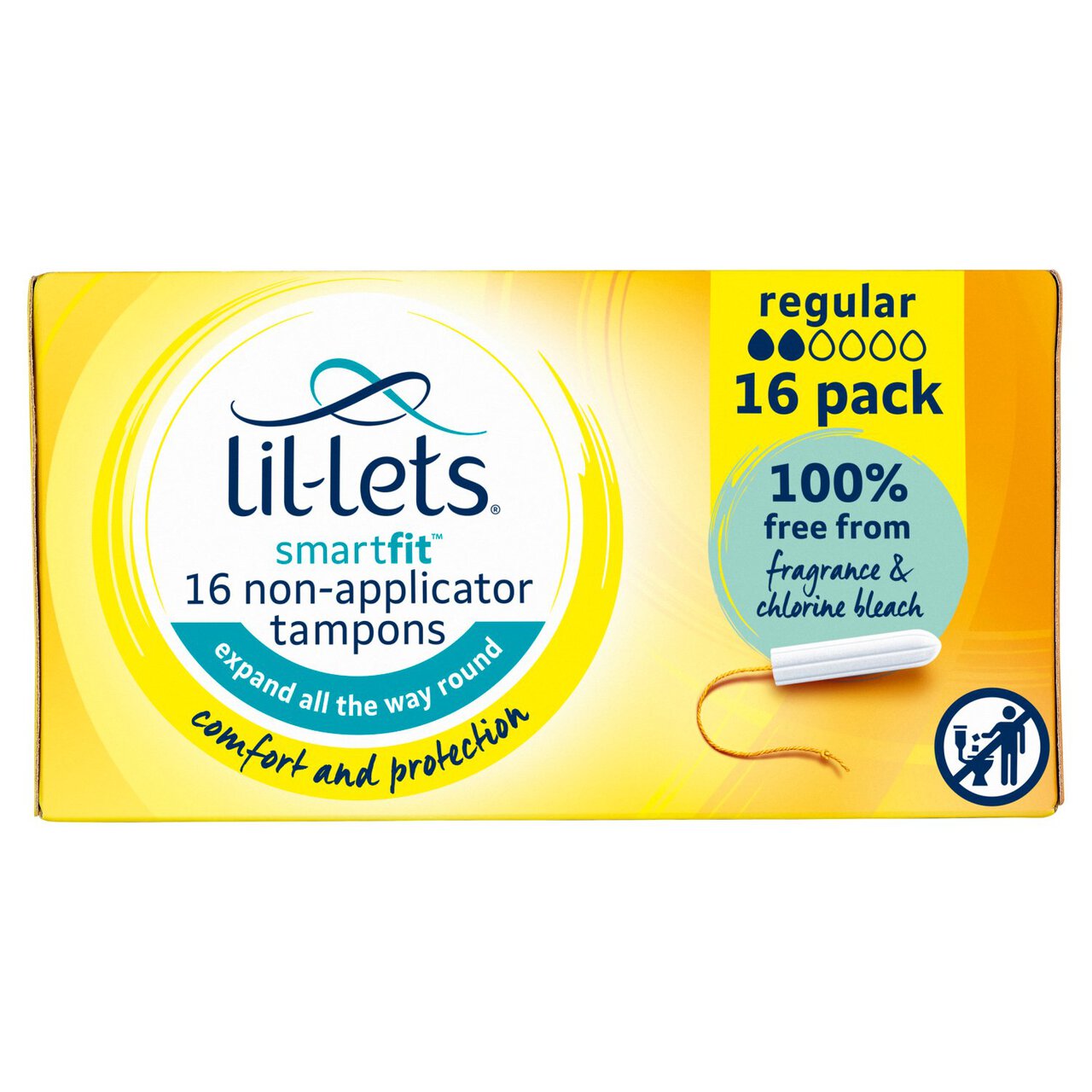 Lil-Lets Regular Non-Applicator Tampons 16 per pack