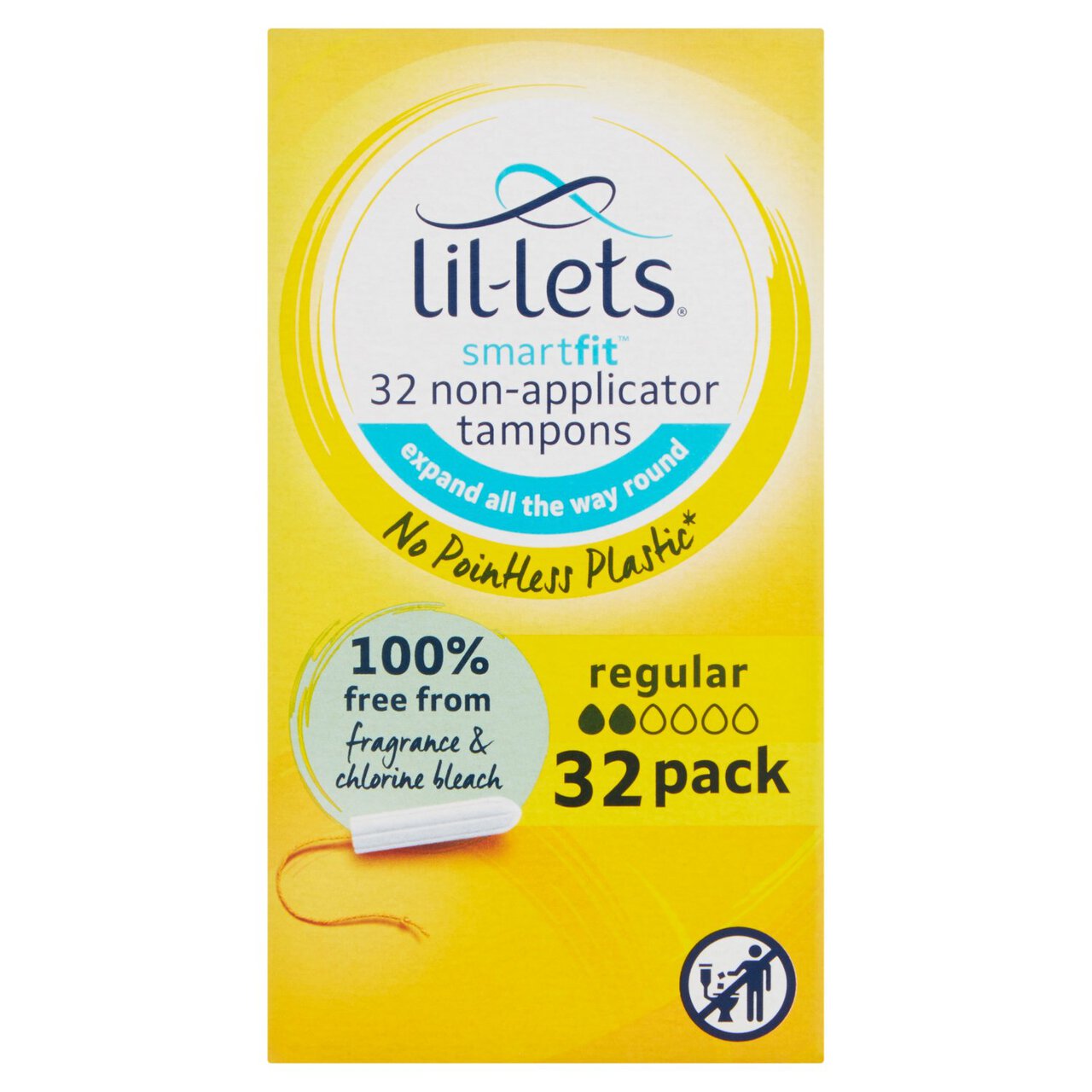 Lil-Lets Regular Non-Applicator Tampons 32 per pack
