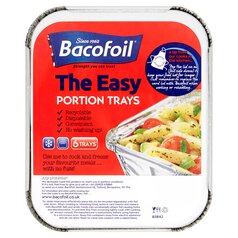 Bacofoil Small Portion Trays & Lids 13x4.1cm 6 per pack