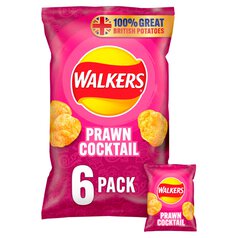 Walkers Prawn Cocktail Multipack Crisps 6 per pack
