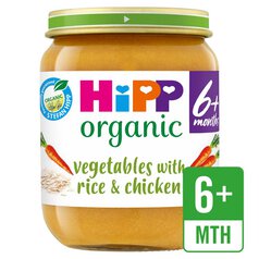 HiPP Organic Vegetables with Rice And Chicken Jar, 6 mths+ 125g