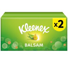 Kleenex Balsam Facial Tissues - Twin Box 2 x 64 per pack