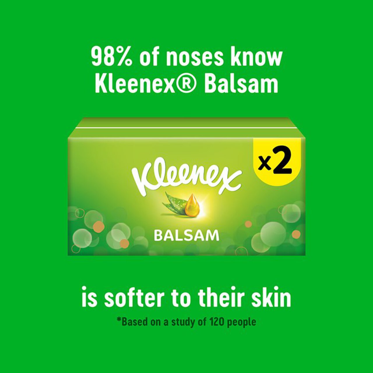 Kleenex Balsam Facial Tissues - Twin Box 2 x 64 per pack